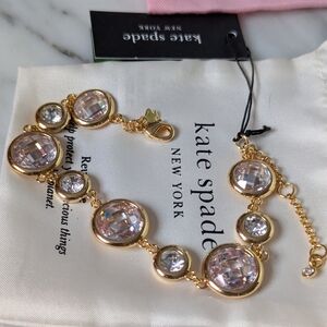 NWT Kate Spade On the Dot Bracelet - Stunning - Clear/Gold